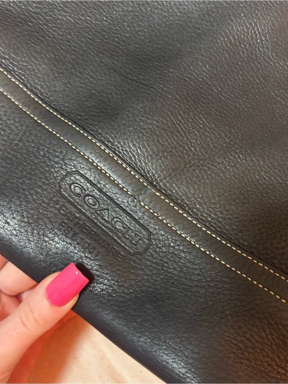 Coach Black Pebbled Leather Hobo Shoulder Bag